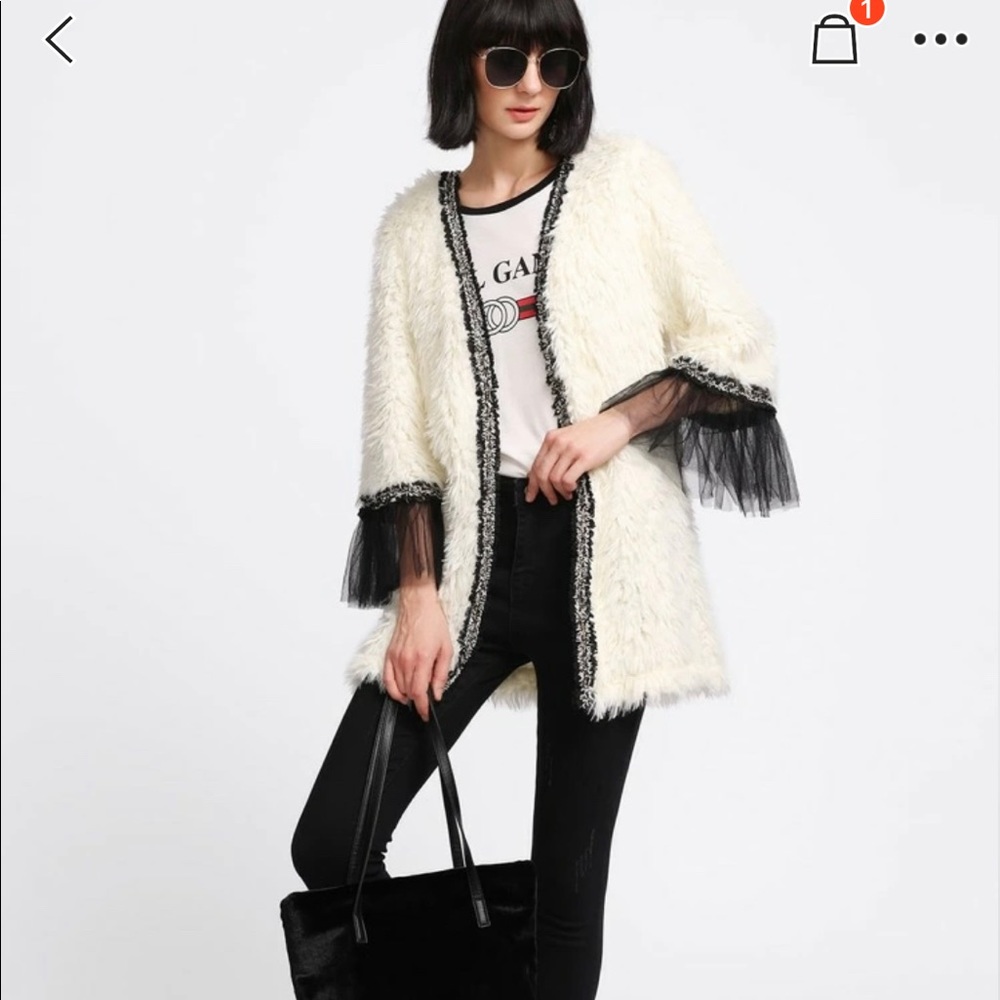 SHEIN teddy fur coat